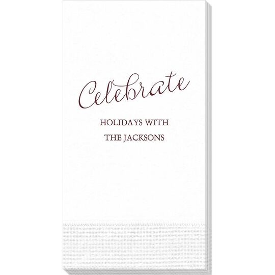 Expressive Script Celebrate Guest Towels